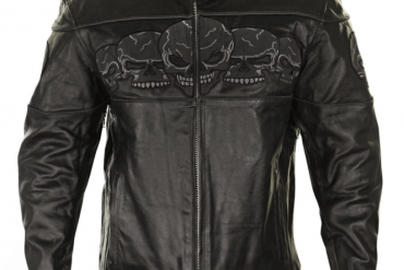 Xelement BXU6050 Mens Black Armored Leather Motorcycle Jacket