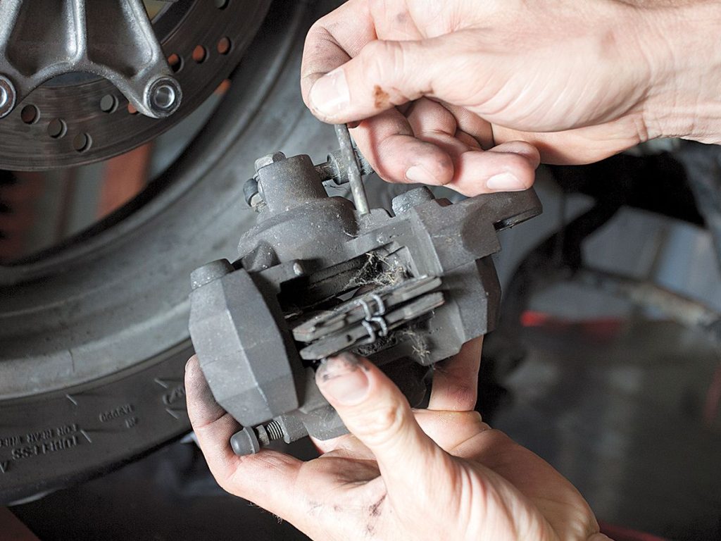 Repairing motorcycle front brakes