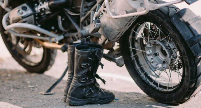 The high grained leather motorcycle boots