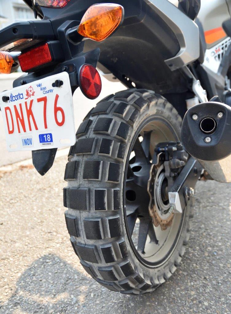 2016 Honda CB500X with a TKC80 for a rear tire.