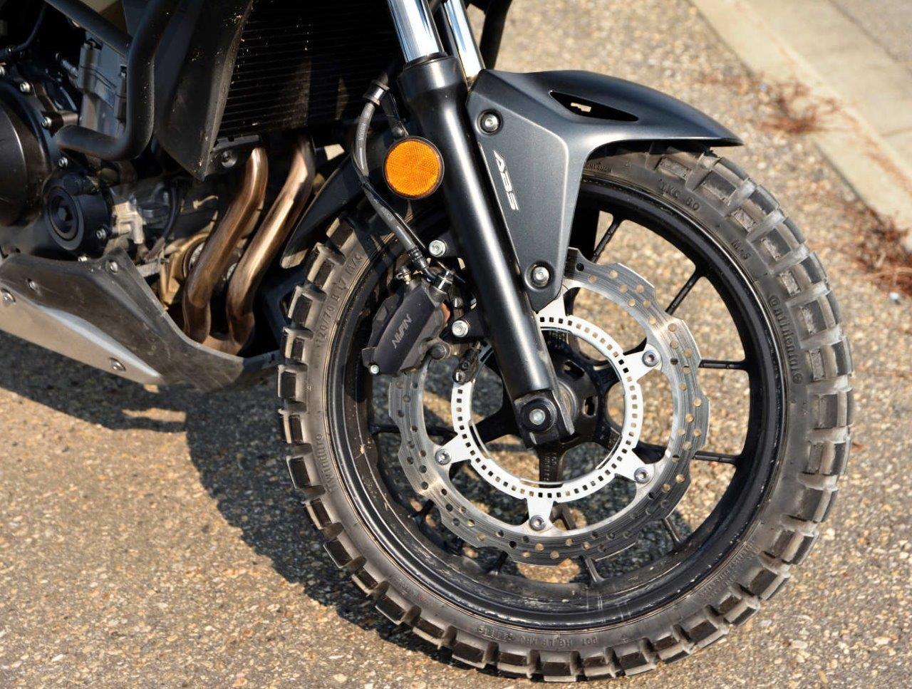 2016 Honda CB500X with a TKC80 for a front tire.