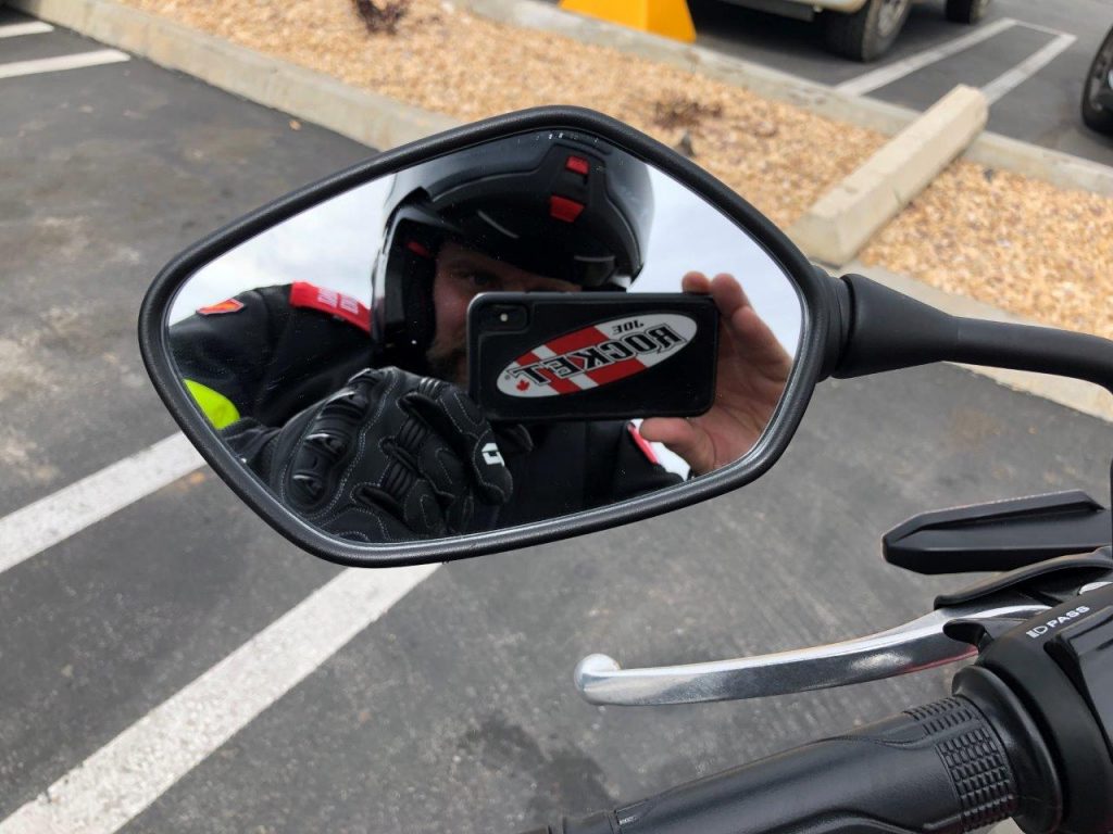 2019 Honda CB300R mirror.