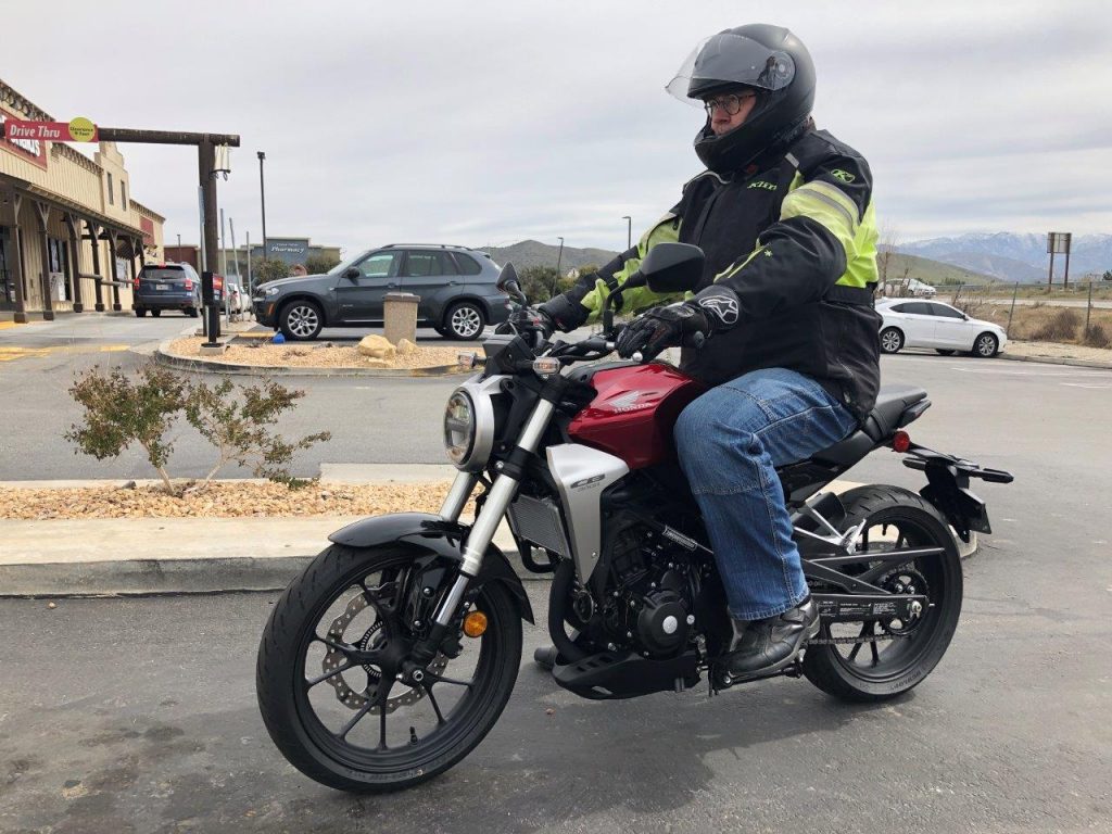 2019 Honda CB300R with 6'2" rider.