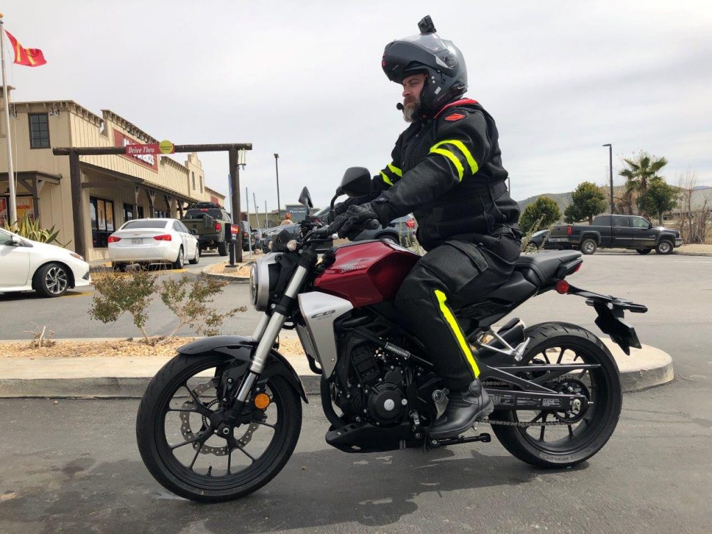 2019 Honda CB300R with 6'2" rider on it.