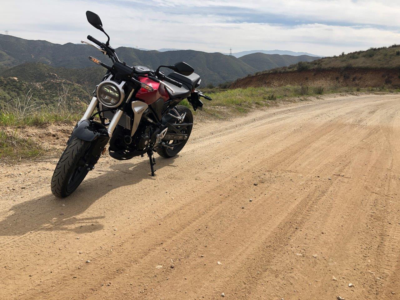 2019 Honda CB300R on dirt road.