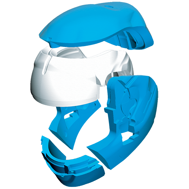 Multi piece EPS foam in a Shoei GT Air helmet.