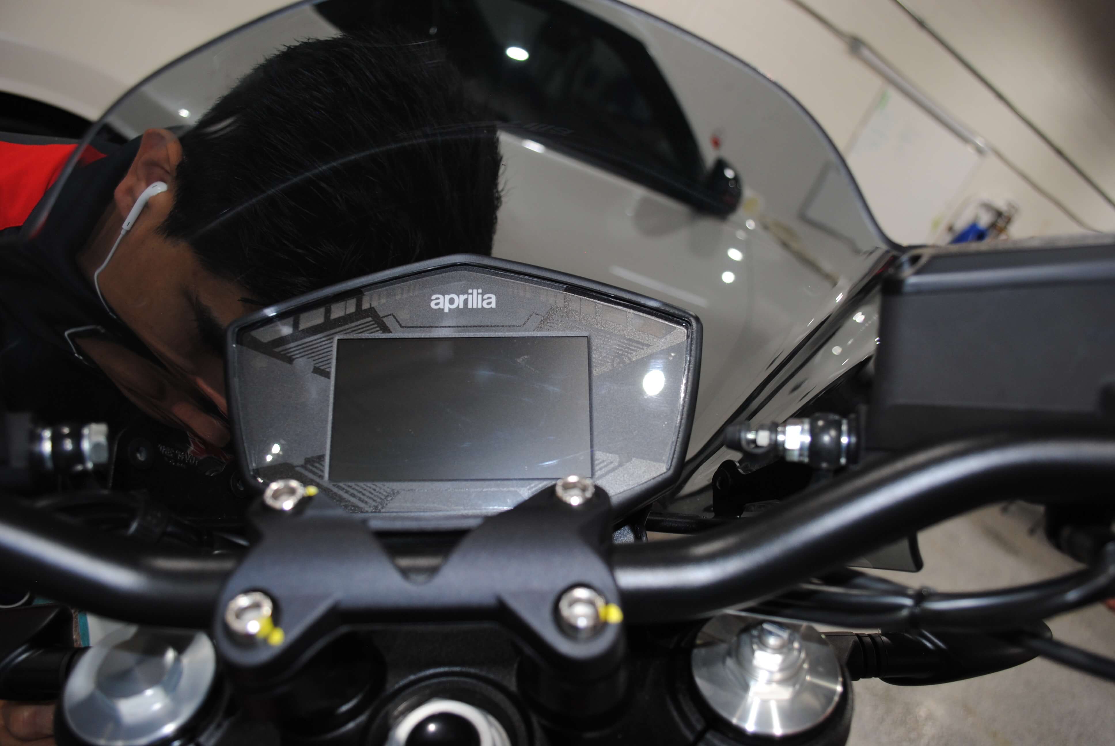 Applied protective film to motorcycle