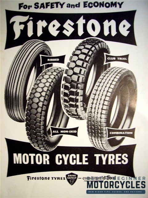  an old Firestone Tyres poster on a wall