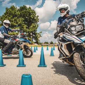 Riders practicing essential safety skills during "Five to Survive" training
