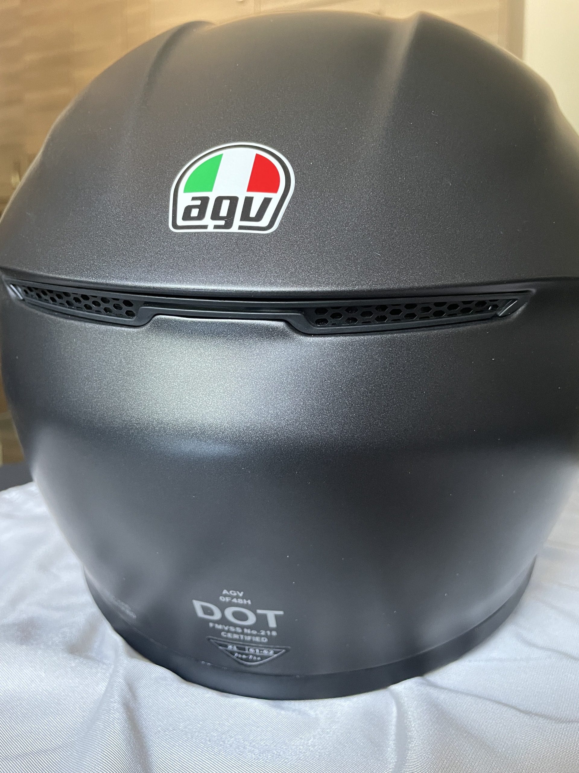 Vents on rear of full-face motorcycle helmet