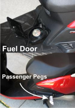 Honda Elite 110 Scooter Fuel Door Passenger Pegs