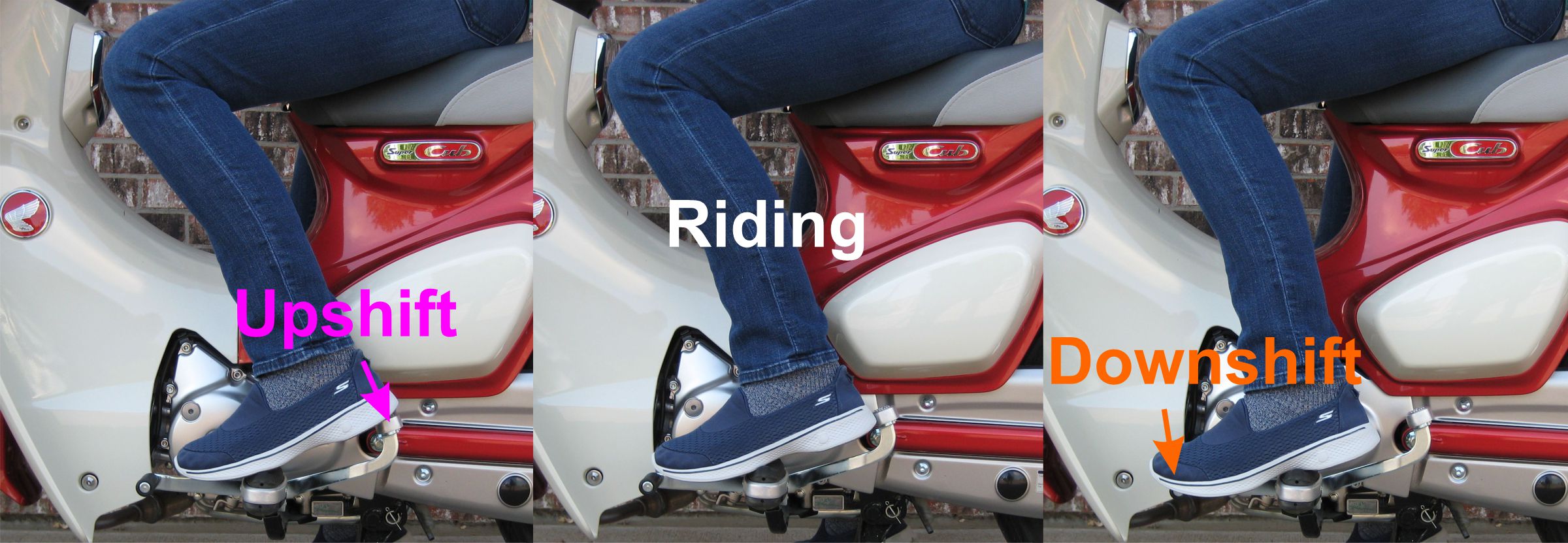 Different foot shift positions