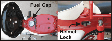 SYM Symba fuel cap and helmet lock