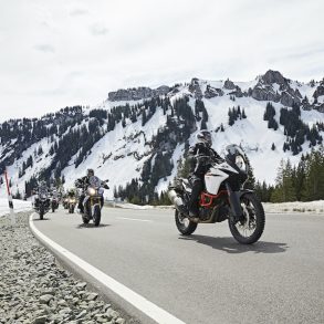 ADV motorcyclists in a cold weather ride