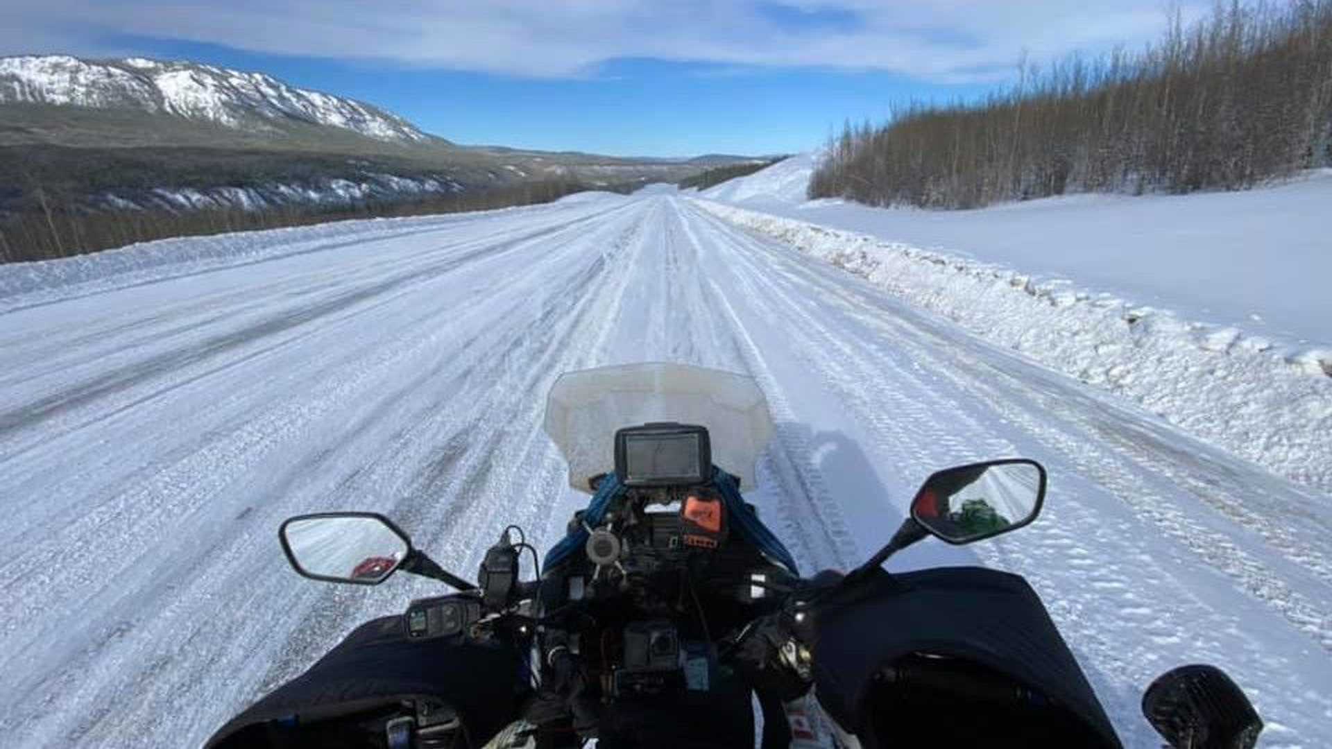 Alaskan rider on the main highway